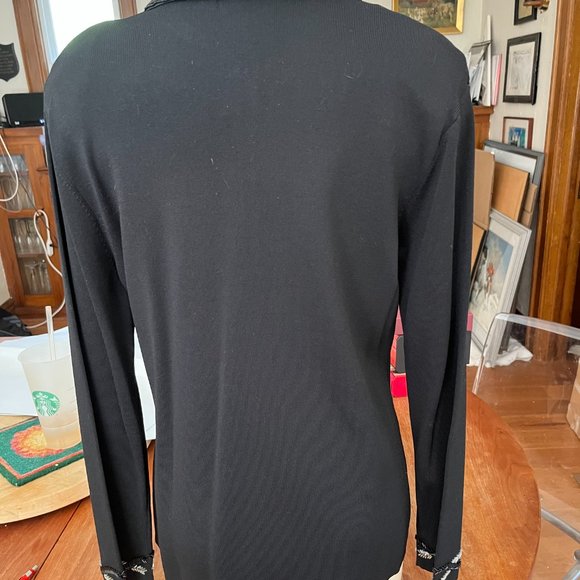 St. John Black Cardigan with Silver Accents - Picture 4 of 7